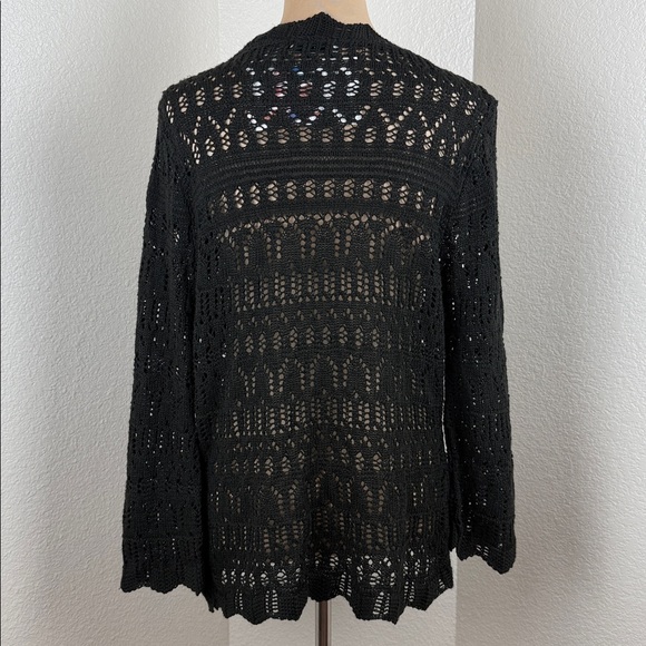 White Stag Vinage Y2K Crochet Black Cardigan Size X-Large NWT - Picture 7 of 10